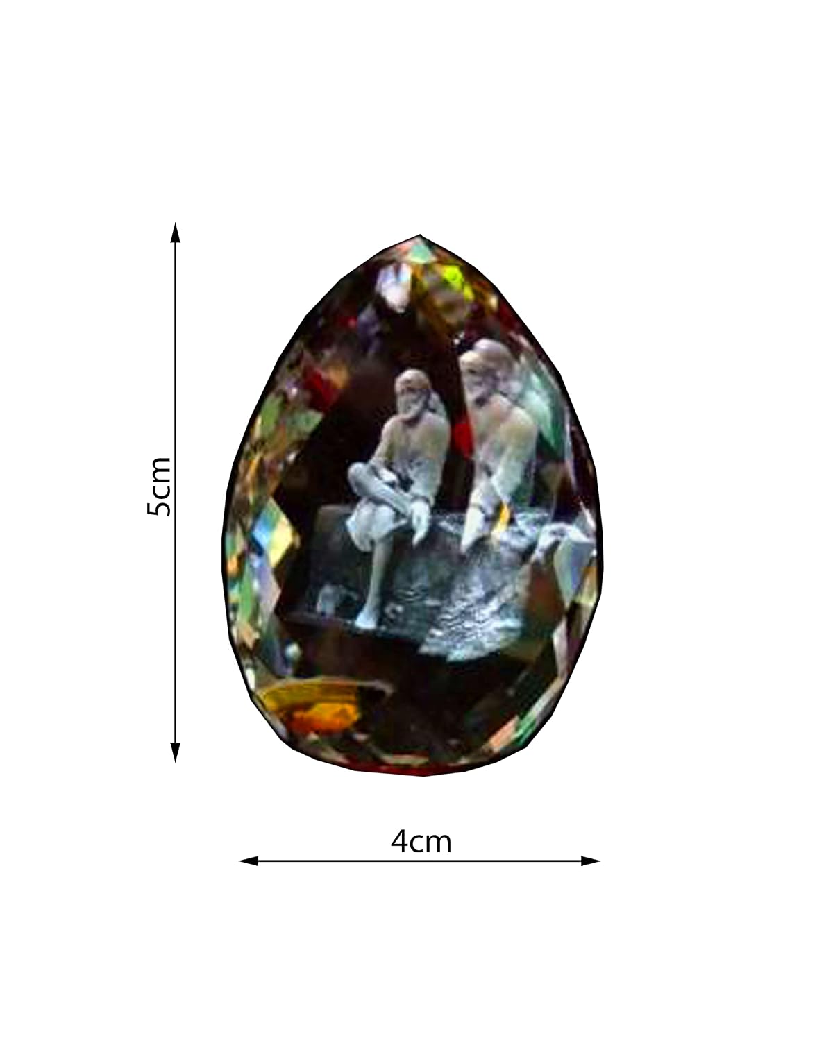 SHINDE EXPORTS 3D Crystal Sai Baba Idol Staute Murti for Home, Pooja Room, Gift Purpose & Car Dashboard.