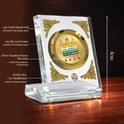 DIVINITI 24K Gold Plated Religious Car Dashboard Frame | Premium God Idol Frame for Car, Home Mandir & Office Table | Spiritual Gift, Decorative Showpiece | Namokar Mantra