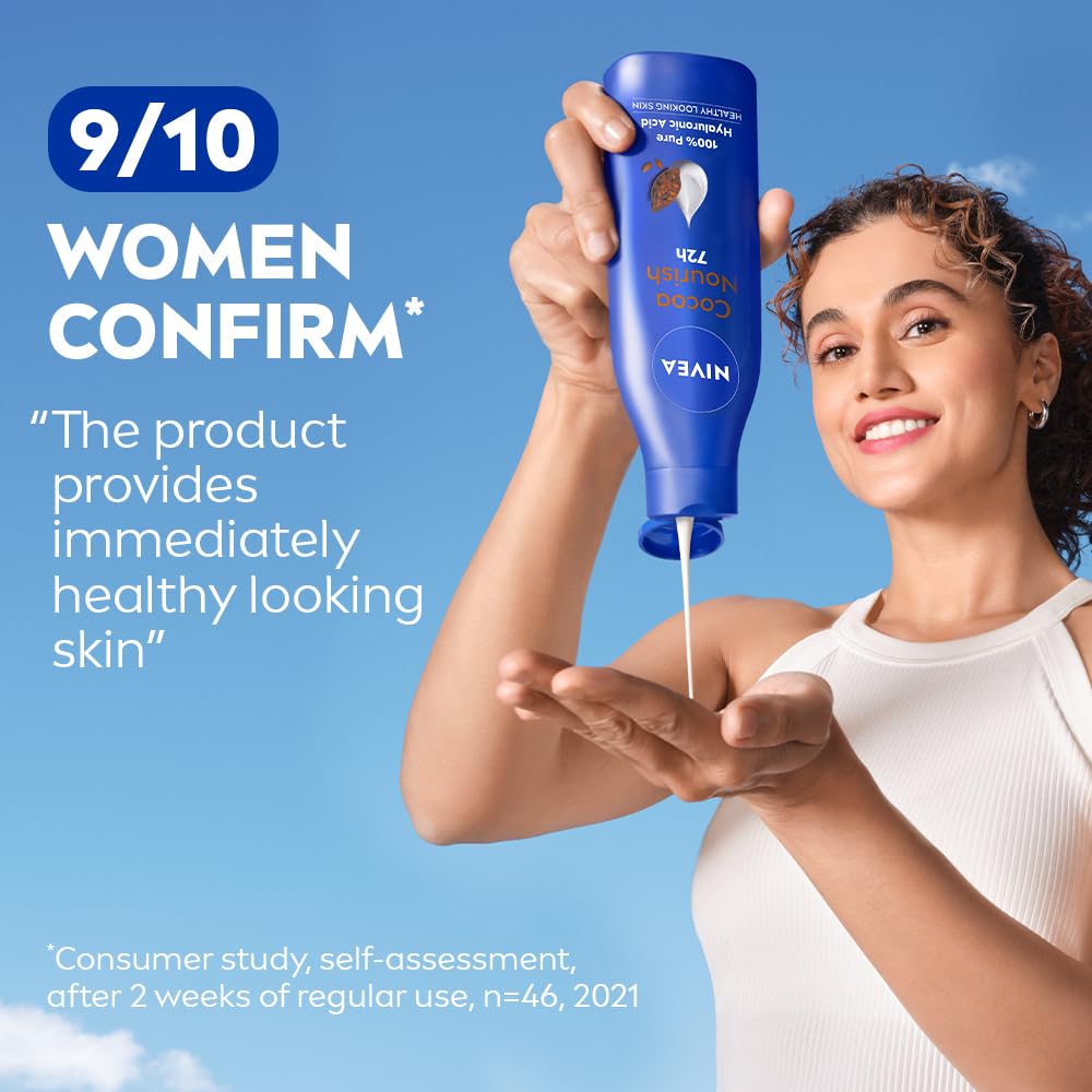 NIVEA Cocoa Nourish 400ml + 120ml Body Lotion | 48 H Moisturization | With Cocoa Butter & Coconut Oil | Non Greasy & Healthy Looking Skin |For Very Dry Skin