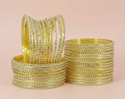 NMII Glass with Polka Dots & Glitter Stylish Fancy Bangles Set For Women & Girls | Glass Bangles | Traditional Women Bangles - Pack of 36 Bangle