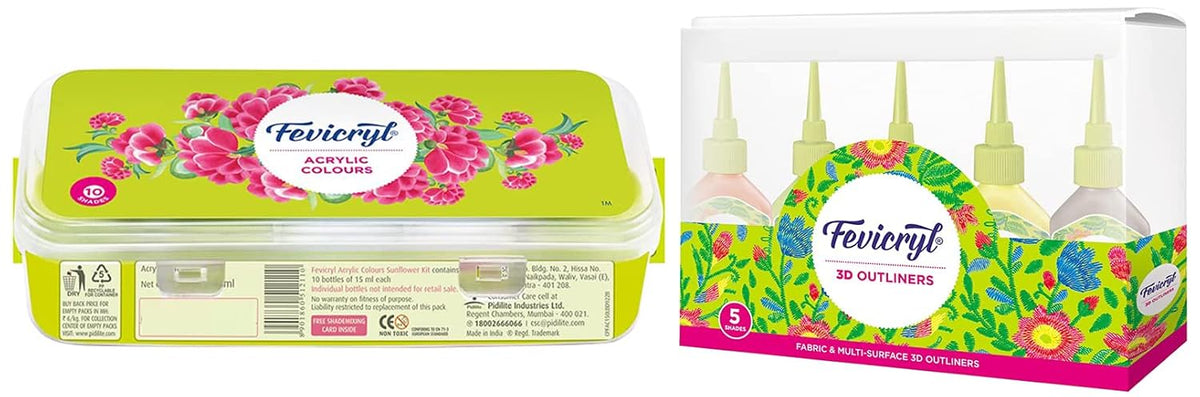 Fevicryl Sunflower Kit + 3D Outliners Kit Glitter