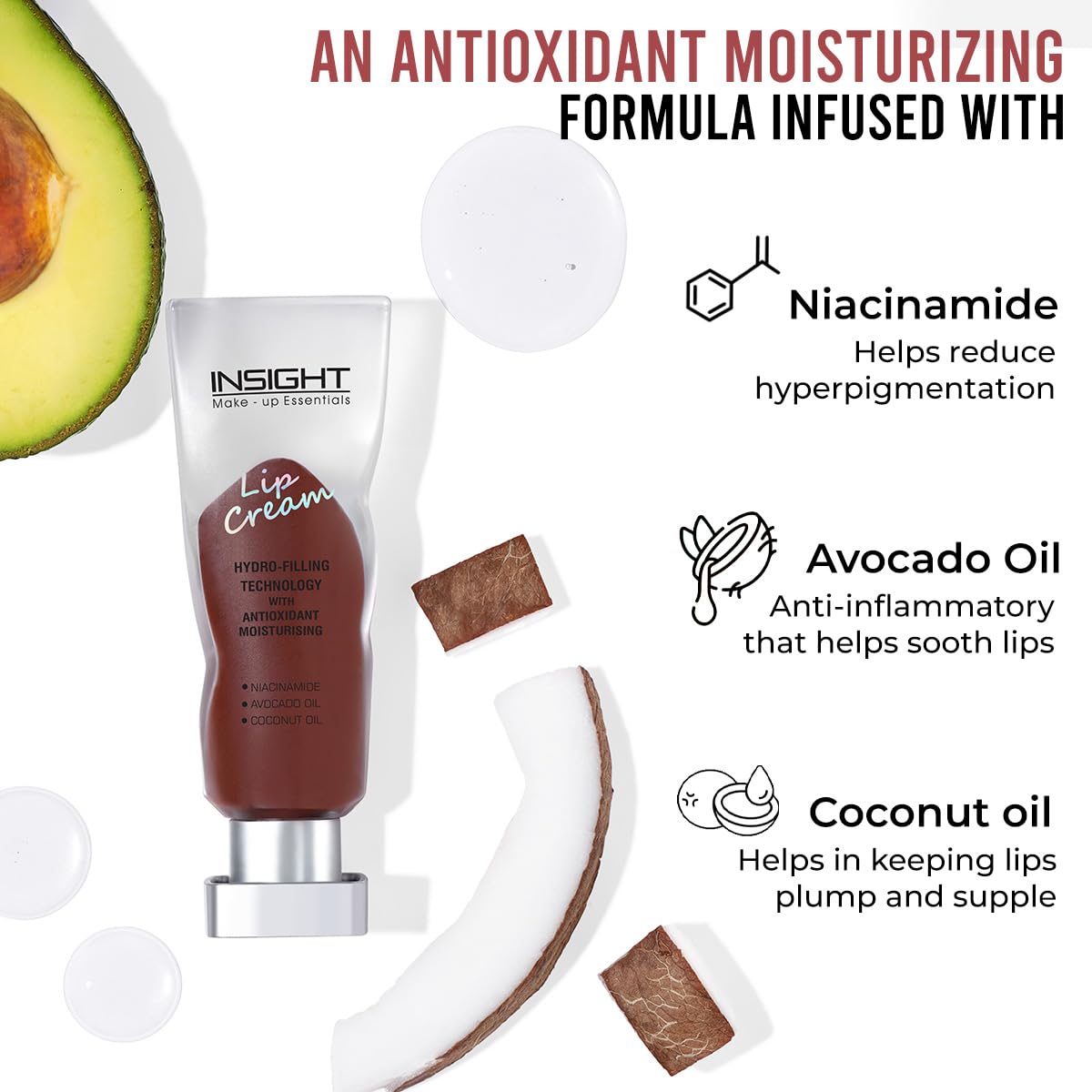 INSIGHT Lip Cream - Hera| Long Lasting | Easy to Wear | Non-Sticky & Transferproof | Liquid Matte Formula | 16 Hr Wear | Infused with Avocado, Coconut Oil & Niacinamide - 5g