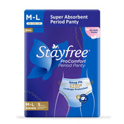 Stayfree ProComfort Period Panty for Women | Disposable Period Pants Pack of 5, M - L | Air Soft Cover | 360° Leakage Protection for Heavy Flow| Snug Fit | Odour Control
