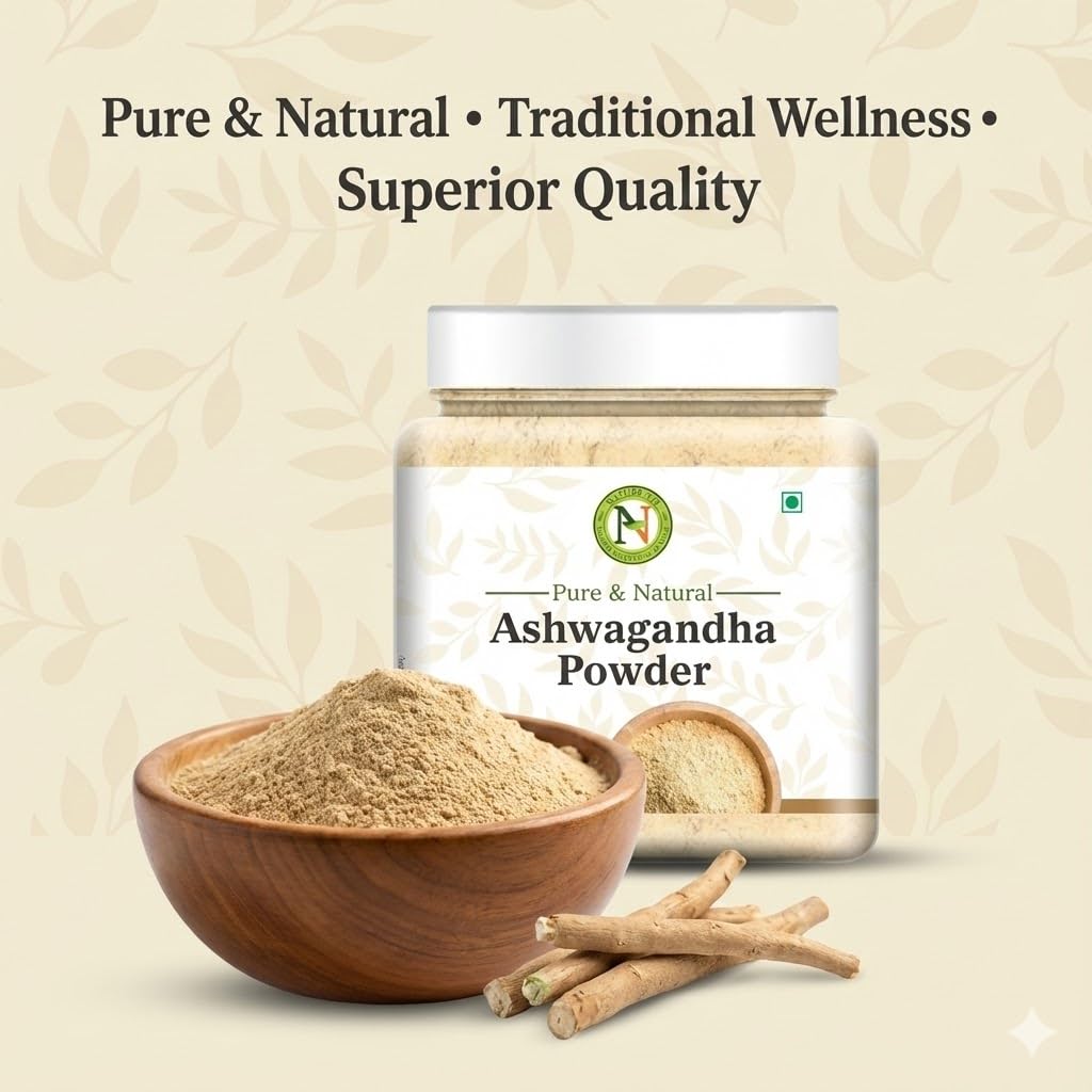 NatureVit Ashwagandha Root Powder, 100g | Pure Asvagandha Churna | No Preservatives | Helps Reduce Stress & Boost Strength | Amukkara Kizhangu