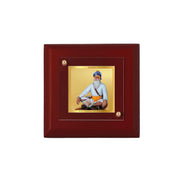 DIVINITI Baba Deep Singh Ji 24K Gold Plated MDF Photo Frame|Premium Religious Table Top Frame for Home, Office & Prayer Room|Luxury Spiritual Gift Item for Housewarming, Festive Gifting|10 x 10 CM