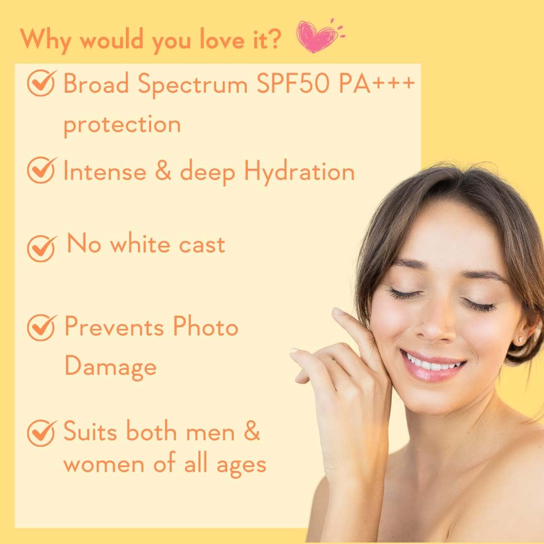 WishCare Sunscreen Body Lotion with SPF 50 PA++++ In- Vivo Tested | Body Sunscreen SPF50 With Broad Spectrum UVA & UVB Protection, No White Cast | With Carrot Seed & Raspberry | For All Skin Types | For Women & Men | 200ml