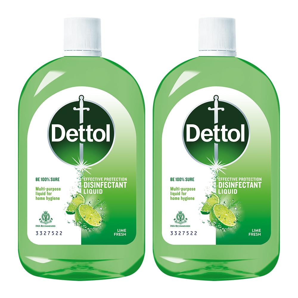 Dettol Multi-Purpose Disinfectant Liquid for Floor & Surface Cleaning, Lime Fresh Fragrance, 550ml (Pack of 2)