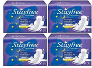 STAYFREE Dry Max All Night XL 7+7+7+7 Wings Sanitary Pad (Pack of 4)