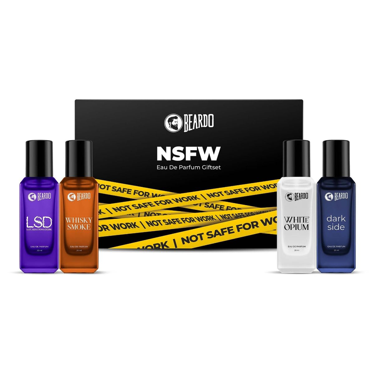 BEARDO NSFW Perfume Giftset For Men | Strong | Long Lasting | Fresh Fragrance Scent Eau de Parfum| Premium Gift For Man | Long Lasting Fragrance | Gift for husband | Gift for boyfriend | Gift for Men | Gift for Brother | 20ml X 4
