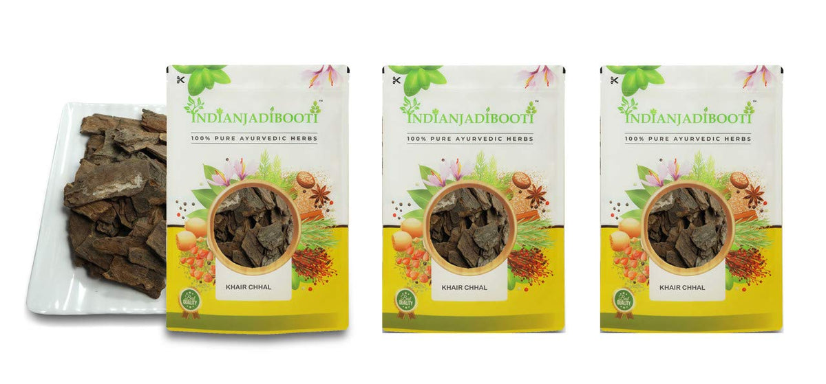 IndianJadiBooti Khair Chhal - Khair Bark, 3 Packs of 900 Grams