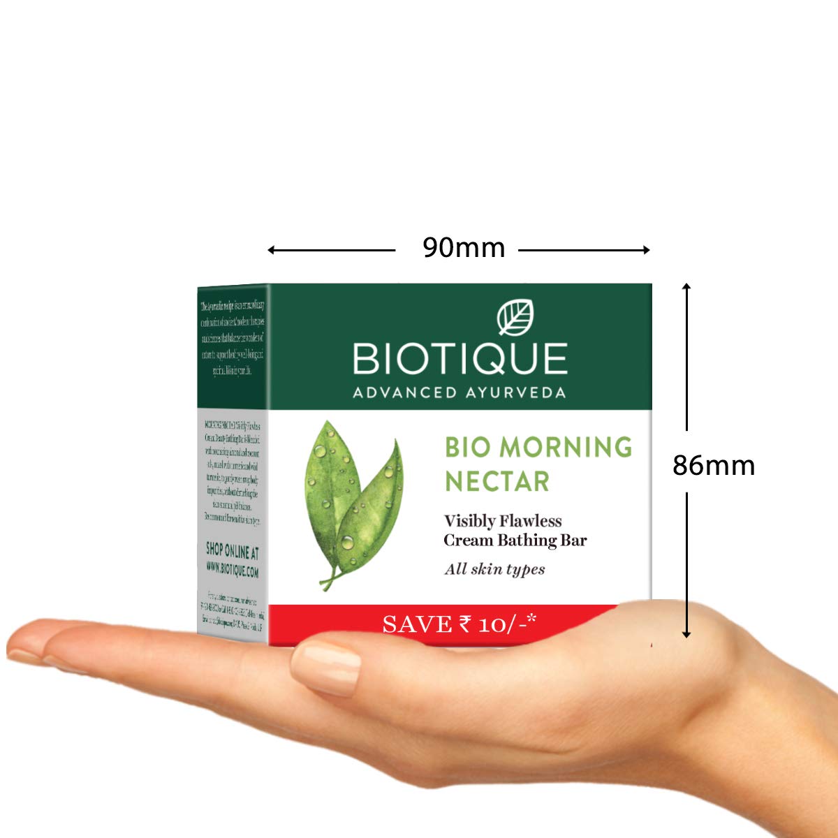 Biotique Bio Morning Nectar Visibly Flawless Cream Bathing Bar, Pack of 3, 225 g (3 x 75 g)