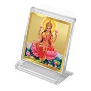 DIVINITI Goddess Lakshmi Mata Photo Frame for Car Dashboard, Car Idol, Table Decor|ACF 3A Acrylic Car Frame with 24K Gold Plated Foil|Religious Frame For Pooja, Prayer and Gift (5.8X4.8 CM)