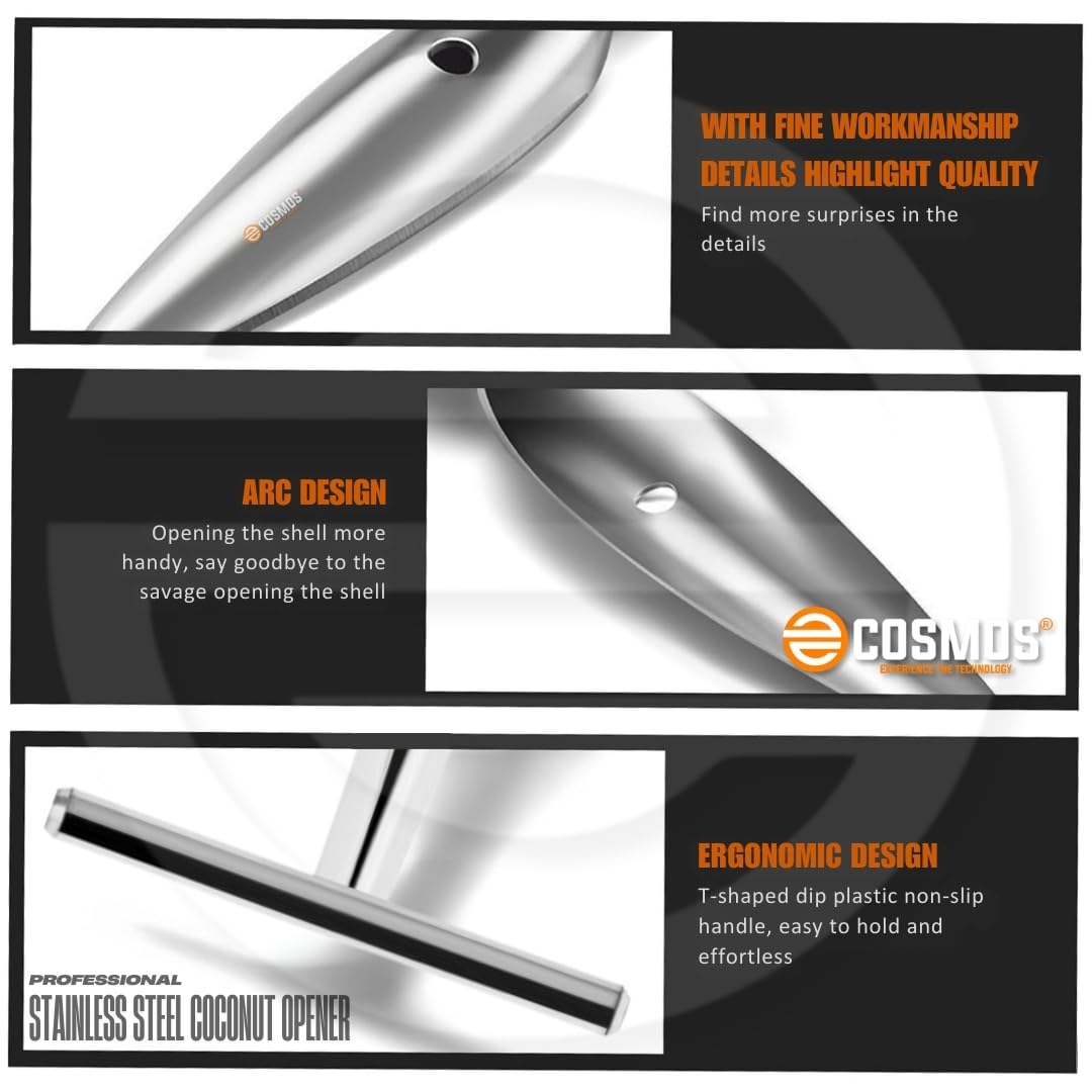 E-COSMOS® Stainless Steel Coconut Opener Tool, Coconut Driller, Coconut Opener Machine, Coconut Opener Knife, Coconut Water Opener