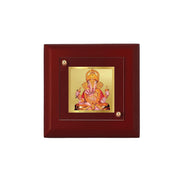 DIVINITI Dagadusheth Ganpati Ji 24K Gold Plated MDF Photo Frame|Premium Religious Table Top Frame for Home, Office & Prayer Room|Luxury Spiritual Gift Item for Housewarming Gifting|10 x 10 CM