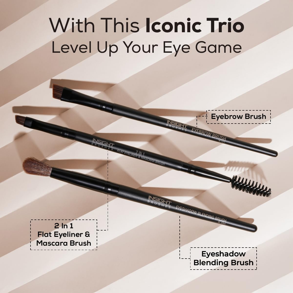 INSIGHT Flat Eyeliner & Mascara Brush IE 045 | Flat tip liner brush, precise eye applicator - 1N
