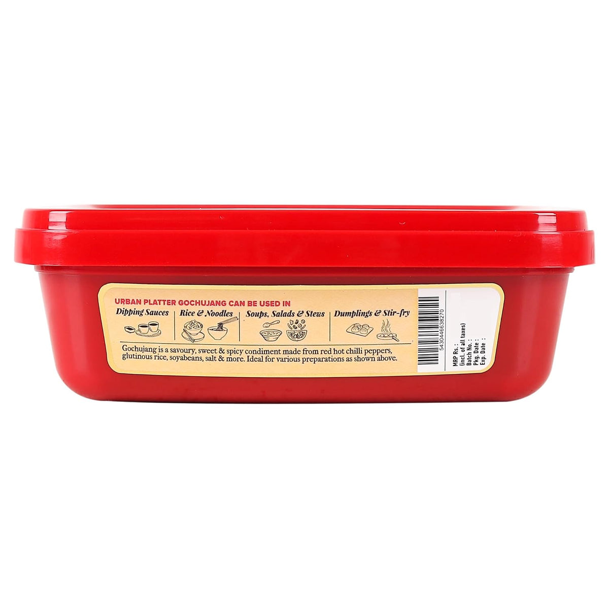 Urban Platter Korean Gochujang Paste 170g (Fermented Chilli Paste | Spicy-Sweet Umami | Plant-Based | For Bibimbap & Tteokbokki)