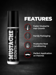 Beardo Mustache Growth Roll On 8 ml | Stimulates Hair follicles | Boosts Mustache Hair Growth | Goodness of Almond & Coconut Oil | Easy to use Roll on