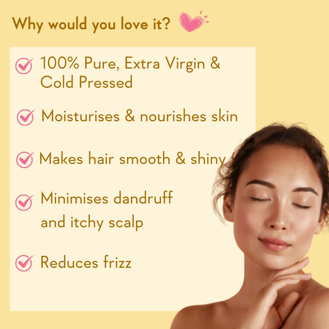 WishCare® Pure Cold Pressed Sweet Almond Oil for Hair Growth and Glowing Skin & Face - 200ml