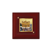DIVINITI Golden Temple 24K Gold Plated MDF Photo Frame | Premium Sikh Table Top Frame for Home, Office & Prayer Room | Luxury Spiritual Gift Item for Housewarming, Festive Gifting| 10 x 10 CM