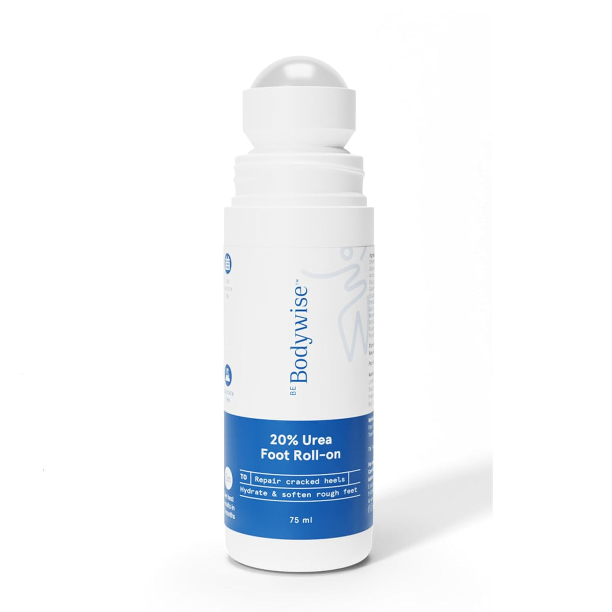 Be Bodywise 20% Urea Foot Cream Roll On 75ml | For Dry & Cracked Heels | With 2% Lactic Acid, Vitamin E & Olive Oil | Helps Moisturise and Repair Cracked Heels