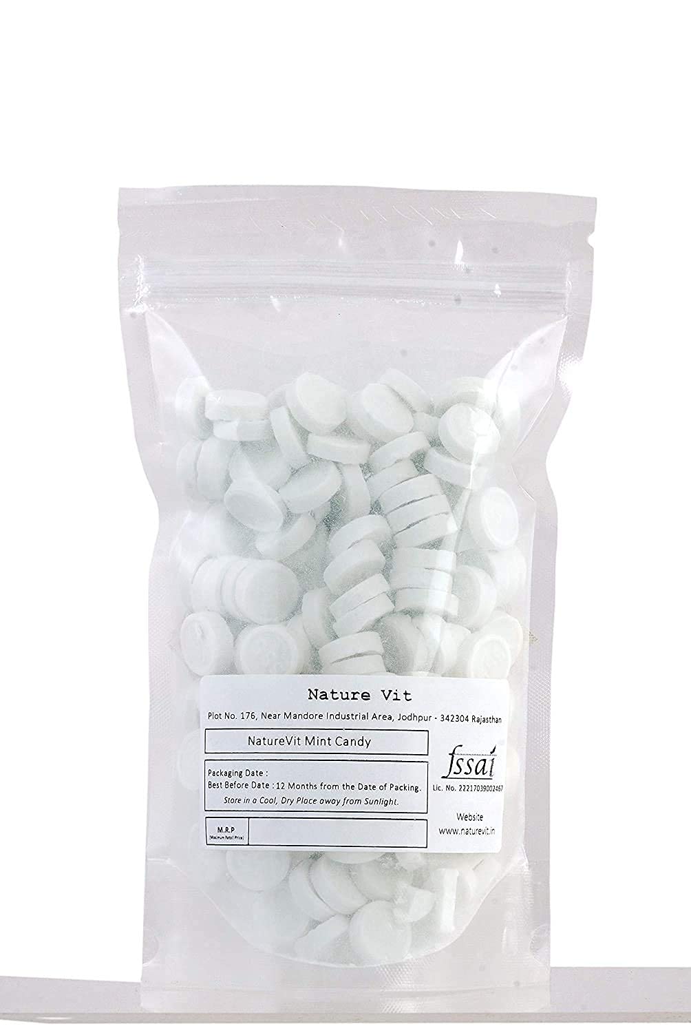 NatureVit Mint Candy 1 Kg | Refreshing Medium Mint Goli | Mouth Freshener for All Ages