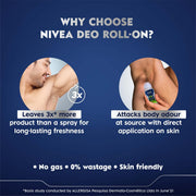 NIVEA MEN Fresh Power Roll-On Deodorant (50ml) (Pack of 3)