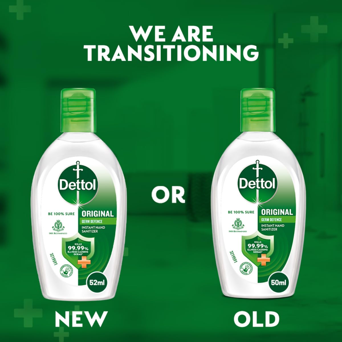 Dettol Original hand Sanitizer 50ml Each (Pack of 10)