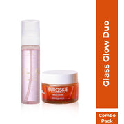 Suroskie Glass Glow Duo Combo (Pack of 2) | Rosanna Rose Instant Glow Face Mask (50ml) & Rose Glass Skin Mist (100ml) | for Glowing & Brighten Skin | Cleans Pores & Dark Spot | for Men & Women