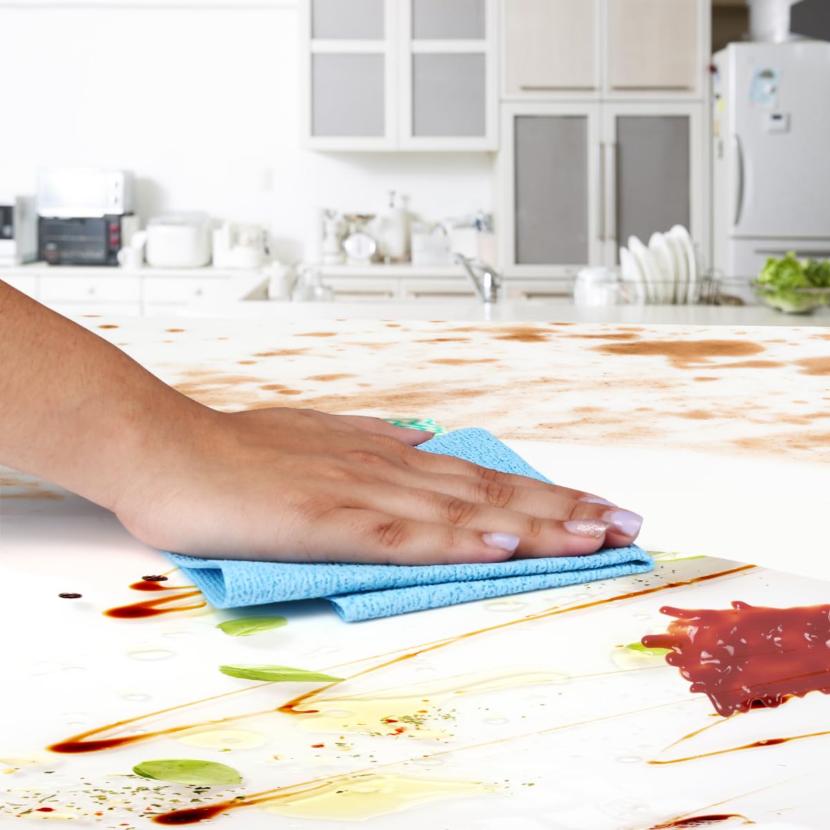 Gala Actifiber Kitchen Sponge Cloth for Table, Glass and Kitchen Cleaning, Microfiber and PVA Cleaning Cloth, 3 Pcs, Multicolour
