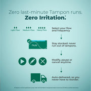 Nua EaseFit Tampons for Heavy Flow | 12 Tampons | Gynaecologically Tested | Hypoallergenic | Rapid Absorption Core | Leak-Proof Protection