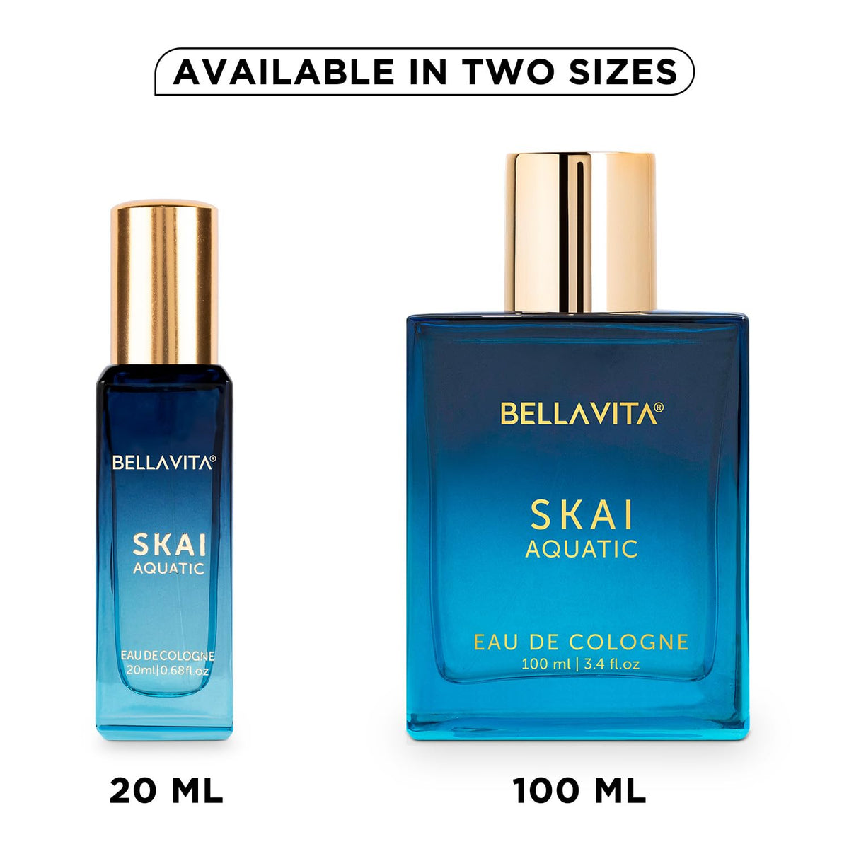 Bella Vita Luxury Skai Aquatic | Long Lasting Unisex EDC 20ml | with Bergamot, Lavender & Patchouli | Woody Premium Fragrance Perfume for Unisex