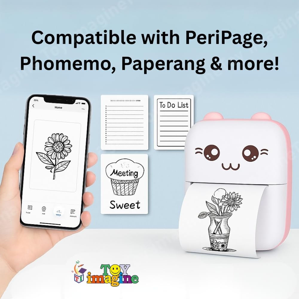 Toy Imagine Mini Portable Thermal Printer, Pink