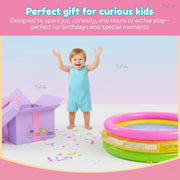 Toy Imagine Baby Bath Tub 0–3 Years | 2 Feet Round Pool 34" X 10" Sunset Glow | Soft Inflatable Baby/Kids Tub | Home & Outdoor Swimming Pool for Kids 1-5 Years, Multicolor