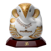 DIVINITI Lord Ganesha Ceramic Idol for Car Dashboard, Tabletop|Statue for Good Luck, Prosperity and Success|Ganpati Statue for Home Mandir, Office Desk, Puja Gift (6.2X5.5X7CM), Idol