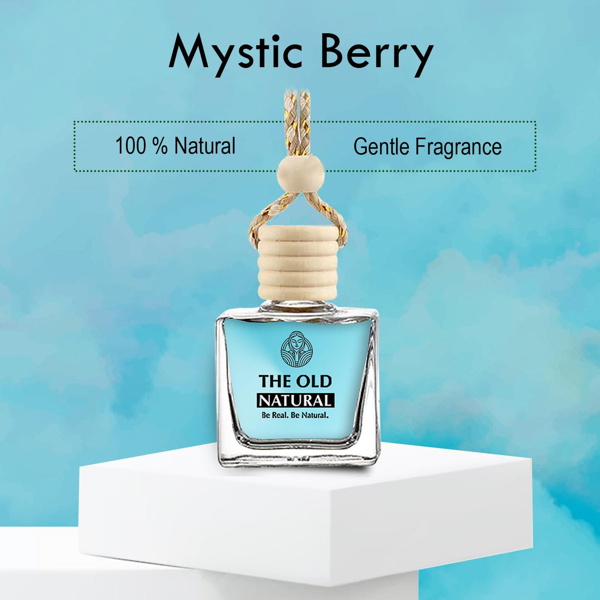 The Old Natural Car Freshener with Essential Oils Fragrance in Glass bottle with Wooden Diffuser Lid | Car Perfume 20ml