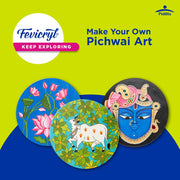 Fevicryl Pichwai Art kit| Learn Art of Rajasthan with Painting Kit Comes with Pre-Printed MDF Boards, Rhinestones, Acrylic Paints, Brushes| Gift for Art Lovers & Beginners, Ideal Gift for Sister