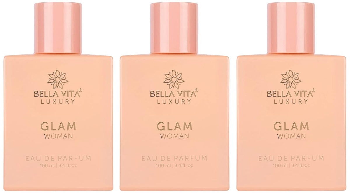 Bella Vita Luxury Glam Women Eau De Parfum Liquid Perfume For Her With White Honey & Virginia Cedar|Floral Long Lasting Edp Floral Fragrance Scent, 100 Ml (Pack Of 3)