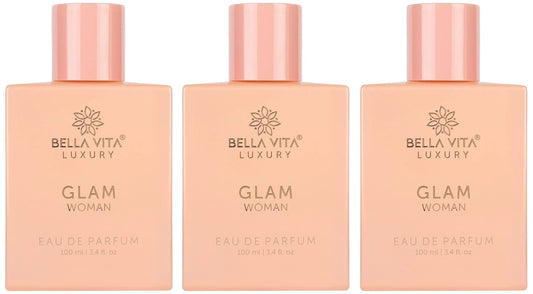 Bella Vita Luxury Glam Women Eau De Parfum Liquid Perfume For Her With White Honey & Virginia Cedar|Floral Long Lasting Edp Floral Fragrance Scent, 100 Ml (Pack Of 3)
