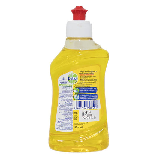 Dettol Healthy Kitchen Dish and Slab Gel, Lemon Fresh- 200 ml