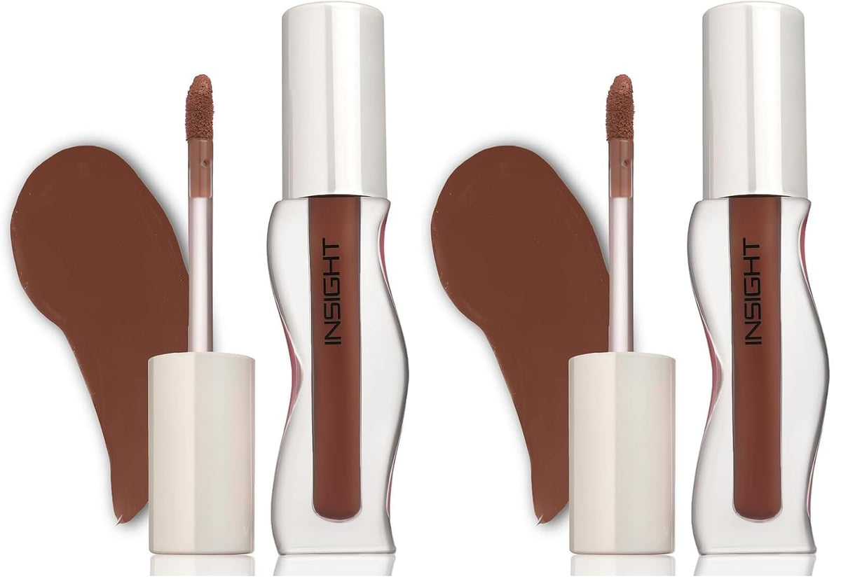 INSIGHT Hydra Creamy Lip Sheen - Nude Pour | Glossy Finish | 2 in 1 Lipstick + Gloss | Infused with Ceramides & Vitamin B5 | One Swipe Rich Color (2.5 g) (Pack of 2)