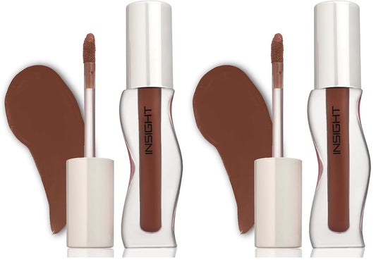 INSIGHT Hydra Creamy Lip Sheen - Nude Pour | Glossy Finish | 2 in 1 Lipstick + Gloss | Infused with Ceramides & Vitamin B5 | One Swipe Rich Color (2.5 g) (Pack of 2)