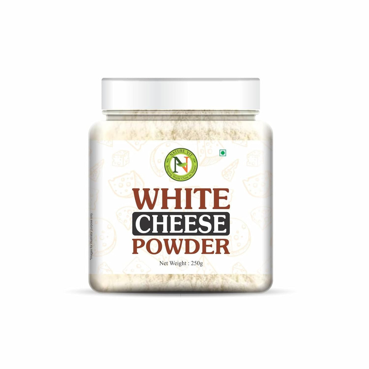 NatureVit White Cheese Powder 250 Gram | Rich & Creamy Flavour | Perfect for Popcorn, Pasta, Fries, Nachos & Sauces | Instant Cheese Seasoning Mix | 100% Vegetarian
