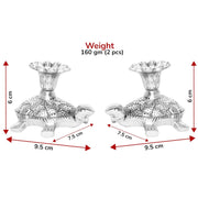 KridayKraft Metal Tortoise Candle Holder Set of 2 pcs for Living Room Bedroom Home Décor Decorative Showpiece for Candle Light Dinner & Dining Table Figurines Candle Stand