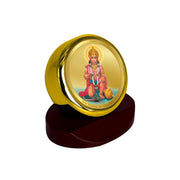 Diviniti Lord Hanuman Ji Ashirwad Photo Frame for Car Dashboard, Car Idol, Table Decor|MCF 1C Gold Frame with 24K Gold Plated Foil|Religious Frame For Pooja, Prayer and Gift (5.5X5.0 CM)