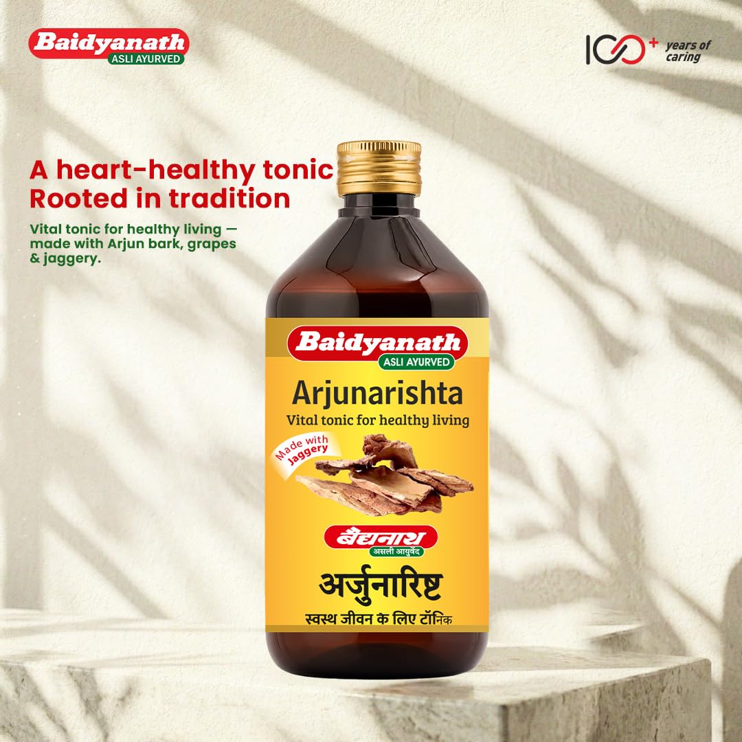 Baidyanath Arjunarista - 450 ml | Ayurvedic Heart & Respiratory Tonic | Herbal Tonic For Healthy Heart, Digestion, And Cardiac Function Support