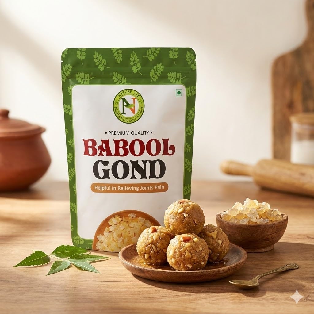 NatureVit Gond for Laddu, 1kg | Babul/Babool Gond Gum | Kikar Gond | Acacia gum | Forest-Sourced | Strength & Immunity Booster | Gond for Ladoo Making