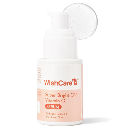 WishCare Super Bright C16 10% Vitamin C Serum For Glowing Skin | With 10% Vitamin C, Niacinamide & Kojic Acid | Face Serum For Women & Men | Reduces Pigmentation & Dark Spots | For Oily Skin, Dry & Combination Skin | 30ml