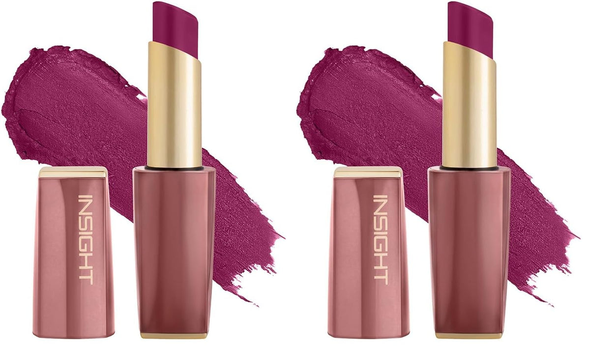 INSIGHT Pure Matte Lipstick - Slay Date| High Pigment, Long Lasting Smooth Matte Finish | Enriched with Vitamin E & Coconut Oil - 3.3 g (Pack of 2)
