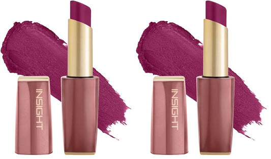 INSIGHT Pure Matte Lipstick - Slay Date| High Pigment, Long Lasting Smooth Matte Finish | Enriched with Vitamin E & Coconut Oil - 3.3 g (Pack of 2)