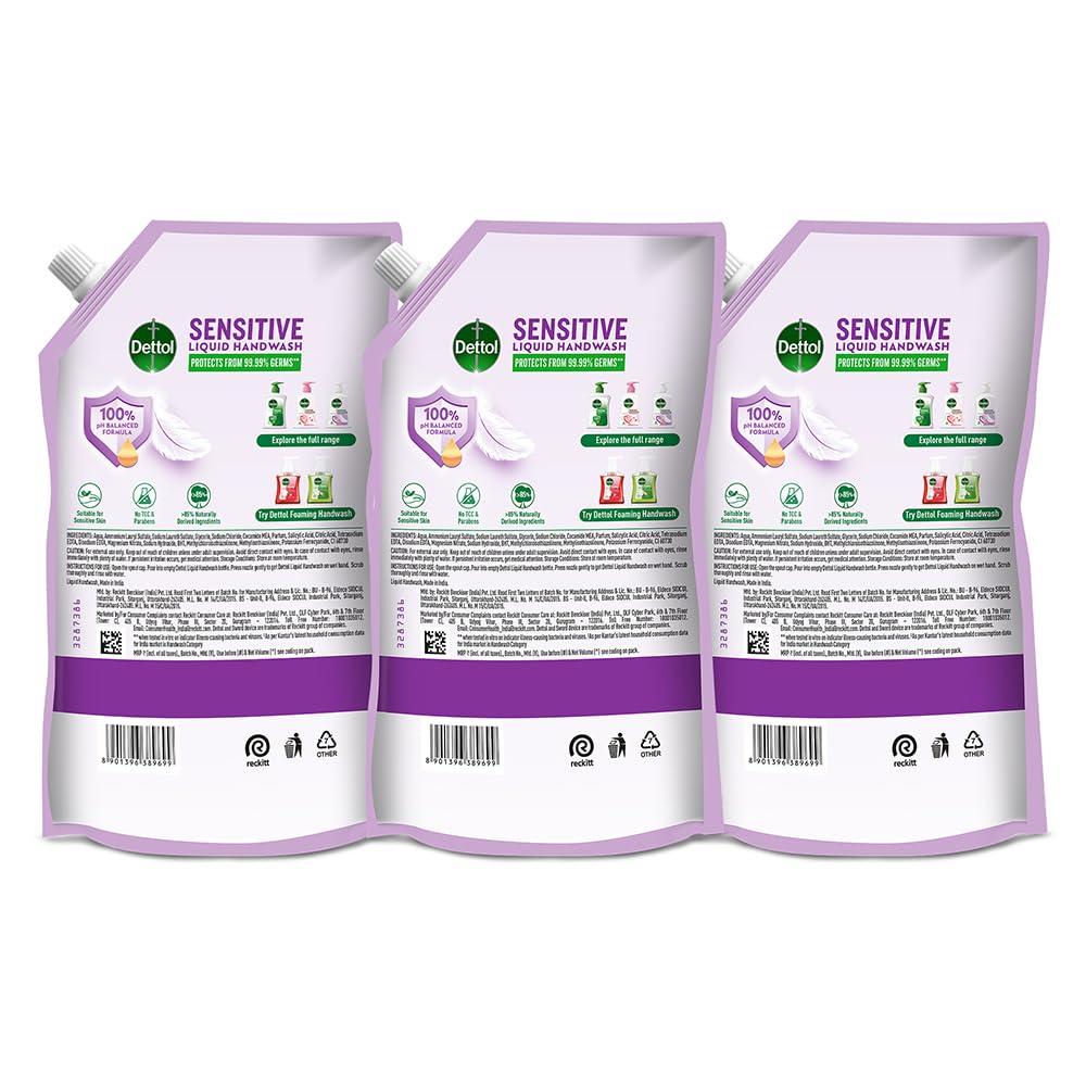 Dettol Sensitive Handwash,675ml Pack Of 3